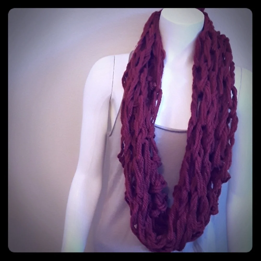 handmade Knit infinity scarf